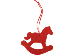 Décoration feutrine grand cheval rouge