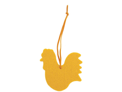 Décoration feutrine grand coq jaune