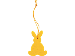 Décoration feutrine grand lapin jaune