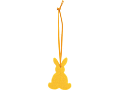 Décoration feutrine lapin jaune