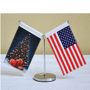 Double mini drapeau de table ajustable Au choixcouleurs pantone