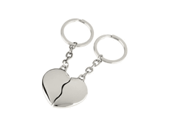 Duo porte-cles métal coeur brise
