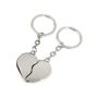 Duo porte-cles métal coeur brise Au choixargenté