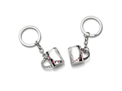 Duro porte-cles deux tasses avec coeur