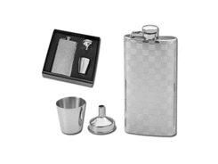 Ensemble flasque , entonnoir et 4 coupes en boîte 