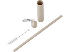 Etui avec paille en paille de blé.
