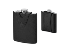 Flasque de 200 ml en acier inox et cuir imité