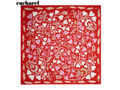 Foulard soie fairy garden red