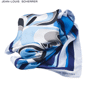 Foulard soie fleur pop Bleubleu