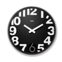 Horl. murale "pendule" 32cm/noir Noirnoir