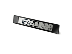 Horloge lcd murale - temp. int & ext / noir