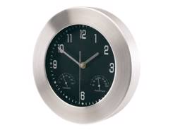 Horloge publicitaire avec station météo