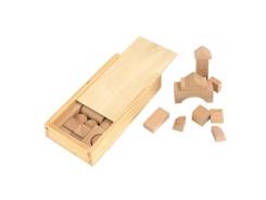 Jeu de construction publicitaire en bois 