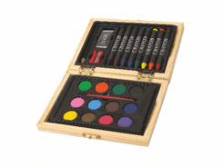 Jeu de peinture et crayons cire