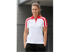 Ladies racing polo polo femme à bandes contrastées