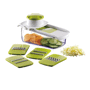 Mandoline 5 lames avec bac récupérateur Kitchen Ar Au choixblanc/vert anis