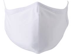 Masque en coton et polyester réutilisable.