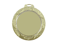 Médaille dorée 70 mm lauriers