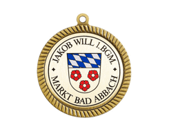 Médaille dorée personnalisée en couleurs