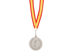 Médaille en Métal argent ruban bi-colore