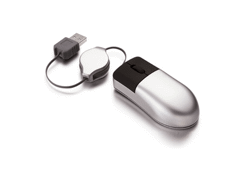 Mini souris optique avec câble rétractable travel 