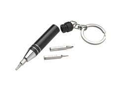 Mini tournevis en aluminium, 3 embouts différents 