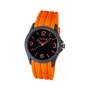 Montre analogique bracelet rainuré Orangeorange