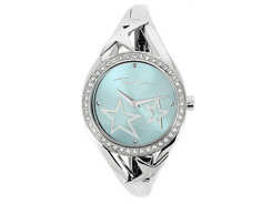Montre femme - boitier acier-cadran bleu