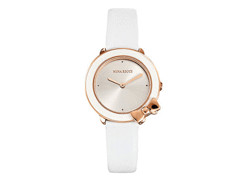 Montre femme - boitier acier / or-cadran blanc