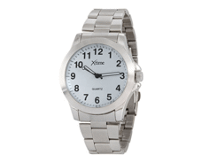 Montre homme métal, cadran blanc xtime