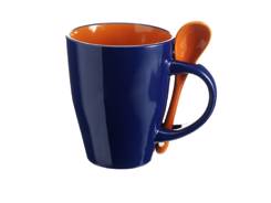 Mug bicolore publicitaire avec cuillère