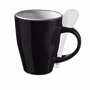 Mug bicolore publicitaire avec cuillère Noirnoir