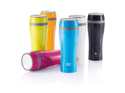 Mug isotherme à bouton poussoir