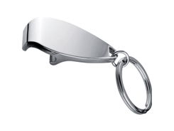 Ouvre-bouteilles avec porte-clés en métal chromé