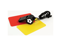 Pack d'arbitre (sifflet et cartons rouge et jaune)