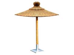 Parasol rond en paille