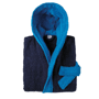 Peignoir à capuche bi-colore enfant Au choixbleu marine/turquois