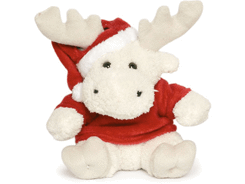 Peluche élan Noel blanc assis 15 cm