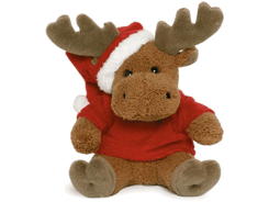 Peluche élan Noel marron assis 15 cm