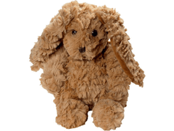 Peluche lapin frisé assis 17 cm