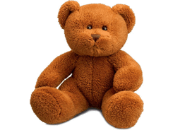 Peluche ours assis 18 cm roux