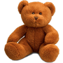Peluche ours assis 18 cm roux Marronmarron