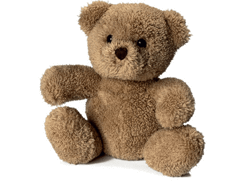 Peluche ours marron assis 14 cm
