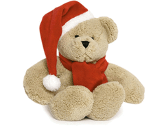 Peluche ours noel beige assis 20 cm