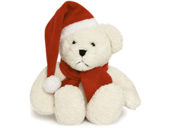 Peluche ours noel blanc assis 20 cm