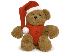 Peluche ours noel marron assis 20 cm