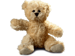 Peluche ours poil long beige assis 16 cm