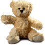 Peluche ours poil long beige assis 16 cm Au choixbeige clair