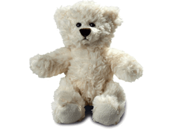 Peluche ours poil long creme assis 16 cm