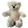 Peluche ours poil long creme assis 16 cm Au choixcrème